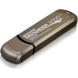 Kanguru Solutions Kanguru Defender3000 FIPS 140-2 Certified Level 3, SuperSpeed USB 3.0 Secure Flash Drive, 64G - FIPS 140-2 Level 3 Certified, AES 256-Bit Hardware Encrypted, SuperSpeed USB 3.0, Remotely Manageable, TAA Compliant