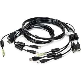 Vertiv Avocent Dual USB Keyboard and Mouse, Dual DisplayPort and Audio Cable, 6 ft. for Vertiv Avocent SV and SC Series Switches, 6 ft, Dual Display, DisplayPort, 2 x USB, 1 x Audio, Secure KVM with DPP cable