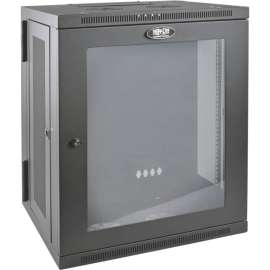 Tripp Lite 15U Wall Mount Rack Enclosure Server Cabinet w Hinged Acrylic Window, For LAN Switch, Patch Panel, 15U Rack Height x 19" Rack Width x 10.42" Rack Depth, Wall Mountable, Black Powder Coat