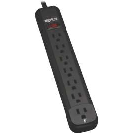 Tripp Lite Power Strip 7-Outlet 5-15R AC 25ft Cord 5-15P Black Housing 120V, NEMA 5-15P, 7 x NEMA 5-15R, 25 ft Cord, 120 V AC Voltage