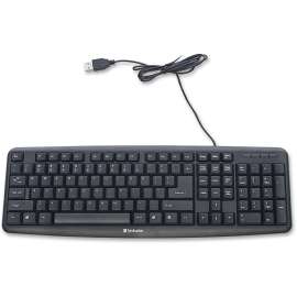 Verbatim Slimline Corded USB Keyboard, Black, Cable Connectivity, USB 2.0 Interface, QWERTY Layout