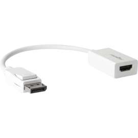 Rocstor DisplayPort (Male) to HDMI (Female) Adapter Converter - 1 Pack - 1 x 20-pin DisplayPort DisplayPort 1.1a Digital Audio/Video Male - 1 x 19-pin HDMI Digital Audio/Video Female - 1920 x 1200 Supported - White