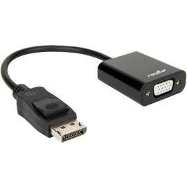 Rocstor DisplayPort to VGA Video Adapter Converter - Cable Length: 5.9" - 5.90" DisplayPort/VGA Video Cable for Video Device, Desktop Computer, Notebook, Projector, Monitor, HDTV - First End: 1 x DisplayPort 1.1a Digital Audio/Video - Male - Second