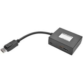 Tripp Lite 2-Port DisplayPort to HDMI Video Splitter 1080p 1920 x 1080 60Hz, DisplayPort/HDMI A/V Cable for Monitor, Projector, TV, Splitter, Audio/Video Device, First End: 1 x DisplayPort Digital Audio/Video, Male, Second End: 2 x HDMI Digital Audio/Vide