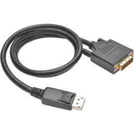 Tripp Lite 3ft Display Port to DVI Adapter Active Converter Cable with Latches DPort 1.2 M/M, DisplayPort/DVI for Video Device, Monitor, Projector, TV, Graphics Card, 3 ft, 1 x DisplayPort Male Digital Video, 1 x DVI-D (Dual-Link) Male Digital Video