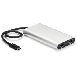 Thunderbolt 3 to Dual HDMI Adapter - Thunderbolt to 2x HDMI Converter - 4K 30Hz - Windows only Compatible - HDMI/Thunderbolt 3 for Audio/Video Device, Notebook - 2.50 GB/s - 1 Pack - 1 x Type C Male USB - 2 x HDMI Female Digital Audio/V