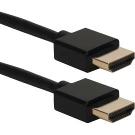 QVS 6ft High Speed HDMI UltraHD 4K with Ethernet Thin Flexible Cable, 6 ft HDMI A/V Cable for Blu-ray Player, HDTV, TV, Set-top Box, DVD, Switch, Splitter, First End: 1 x HDMI Digital Audio/Video, Male, Second End: 1 x HDMI Digital Audio/Video