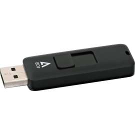 V7 4GB USB 2.0 Flash Drive, With Retractable USB connector, 4 GB, USB 2.0, Black