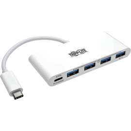 Tripp Lite 4-Port USB 3.1 Gen 1 Portable Hub, USB-C to (x4) USB-A, with USB-C Charging Port, USB Type C, External, 4 USB Port(s), 4 USB 3.0 Port(s)