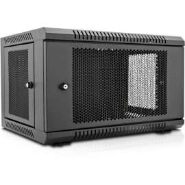 V7 6U Rack Wall Mount Enclosure, 6U Rack Height x 19" Rack Width, Floor Standing, Black, Cold-rolled Steel (CRS)