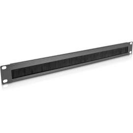 V7 Rack Mount Brush Panel 1U, Cable Manager, Black, 1U Rack Height, Cold Rolled Steel, Nylon