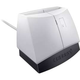 CHERRY ST-1144 Smart Card Reader, USB, White/Black, TAA Compliant, One Handed Operation