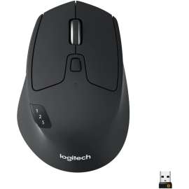 Logitech M720 Triathlon Multi-Device Wireless Mouse, Bluetooth, USB Unifying Receiver, 1000 DPI, 8 Buttons, 2-Year Battery, Compatible with Laptop, PC, Mac, iPadOS, Black, Optical, Wireless, Bluetooth/Radio Frequency