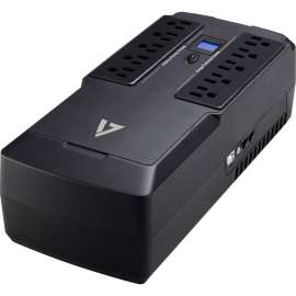 V7 UPS 750VA Desktop with 10 Outlets, Touch LCD (UPS1DT750-1N), Desktop, 8 Hour Recharge, 30 Second Stand-by, 120 V AC Input