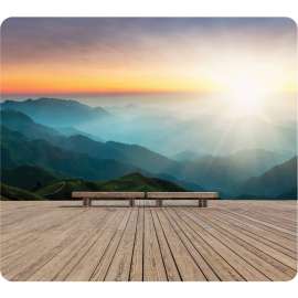 Fellowes Recycled Mouse Pad, Mountain Sunrise, Mountain Sunrise, 8" x 9" x 0.06" Dimension, Multicolor