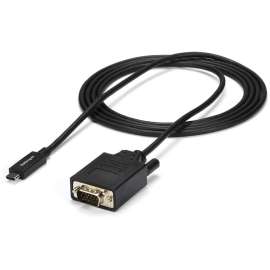 StarTech.com 6ft/2m USB C to VGA Cable, 1920x1200/1080p USB Type C DP Alt Mode to VGA Video Monitor Adapter Cable -Works w/ Thunderbolt 3, 6.6ft/2m USB Type C (DP Alt Mode HBR2) to VGA cable ,  1920x1200/1080p 60Hz ,  EDID/DDC