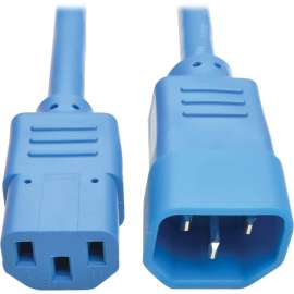 Tripp Lite 6ft Computer Power Extension Cord 10A 18 AWG C14 to C13 Blue 6', For Computer, Scanner, Printer, Monitor, Power Supply, Workstation, 230 V AC Voltage Rating, 10 A Current Rating, Blue