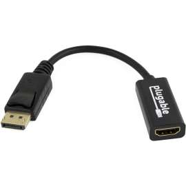 Plugable DisplayPort to HDMI Passive Adapter, (Supports Windows and Linux Systems and Displays up to 4K UHD 3840x2160@30Hz)