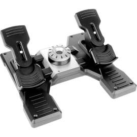 Logitech Saitek Flight Rudder Pedals Professional Simulation Rudder Pedals with Toe Brake - Cable - USB - PC - 5.91 ft Cable