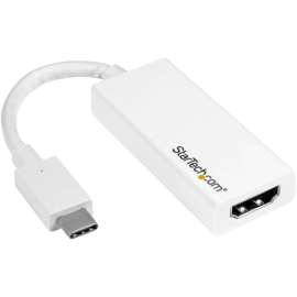 StarTech.com USB-C to HDMI Adapter, White, 4K 60Hz, Thunderbolt 3 Compatible, USB-C Adapter