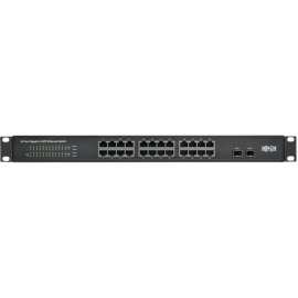 Tripp Lite 24-Port 10/100/1000 Mbps 1U Rack-Mount/Desktop Gigabit Ethernet Unmanaged Switch 2 Gigabit SFP Ports Metal Housing, 24 Ports, 2 x Expansion Slots, 1000Base-T, 1000Base-X, Modular