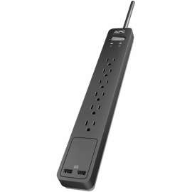 APC by Schneider Electric Essential SurgeArrest PE6U2, 6 Outlets, 2 USB charging ports,120V, 6 x NEMA 5-15R, 1080 J, 120 V Input