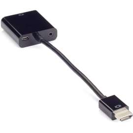 Black Box Corporatio Black Box HDMI to VGA Adapter Converter with Audio, Male/Female Dongle, HDMI/USB/VGA/mini-phone Video Cable for Video Device, Monitor, First End: 1 x HDMI Male Digital Audio/Video, Second End: 1 x 15-pin HD-15 Female VGA, Second End: 