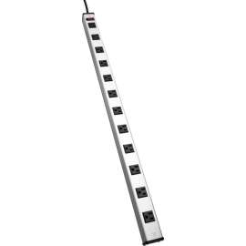 V7 12-Outlet Horizontal Industrial Metal Power Strip 125V, 15A, 15-ft Cord, 5-15R, 12 x NEMA 5-15R, 15 ft Cord, 15 A Current, 125 V Voltage