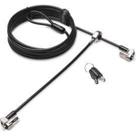 Kensington MicroSaver 2.0 Keyed Twin Laptop Lock, Black, Carbon Steel, For Notebook