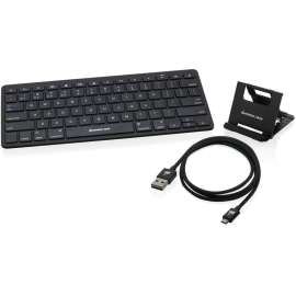 IOGEAR Bluetooth Keyboard with Stand and Reversible Micro USB Cable, Wireless Connectivity, Bluetooth, Tablet, Smartphone, Gaming Console, Computer, Mac, Android, Windows, iOS