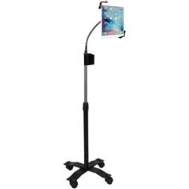 Cta Digital Inc. CTA Digital Compact Gooseneck Floor Stand for 7-13 Inch Tablets, Up to 13" Screen Support, 17.5" Height x 15.5" Width, Floor Stand, Black, Silver