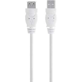 Belkin USB Extension Data Transfer Cable - 9.84 ft USB Data Transfer Cable - First End: USB 2.0 Type A - Second End: USB Type A - Extension Cable - White - 1 Each