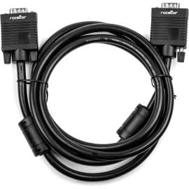 Rocstor Premium High-Resolution SVGA/VGA Monitor Cable, 6 ft VGA Video Cable for Projector, Monitor, Video Device, TV, First End: 1 x 15-pin HD-15, Male, Second End: 1 x 15-pin HD-15
