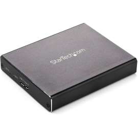 StarTech.com Dual M.2 Enclosure, RAID, M.2 SATA SSD Enclosure, USB 3.1 (10 Gbps), USB-C & USB-A External Enclosure