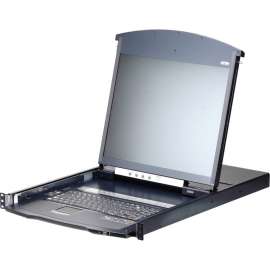 Aten Technologies ATEN 16-Port Cat 5 Dual Rail LCD KVM Over IP Switch 1 Local / 1 Remote User Access-TAA Compliant - 16 Computer(s) - 19" LCD - WUXGA - 1920 x 1200 - 22 x Network (RJ-45) - 2 x USB - 1 x DVI - 1 x VGA - Keyboard - TouchPad - 1U High