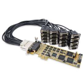 StarTech.com 16 Port PCI Express Serial Card, Low-Profile, High-Speed PCIe Serial Card with 16 DB9 RS232 Ports, Add 16 RS232 serial ports (DB9) to your low or full-profile computer, through a PCI Express slot, 16-Port PCI Express Serial Card