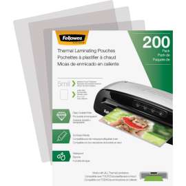 Fellowes Letter-Size Thermal Laminating Pouches, Sheet Size Supported: Letter 8.50" Width x 11" Length, Laminating Pouch/Sheet Size: 9" Width5 mil Thickness, Glossy, for Document