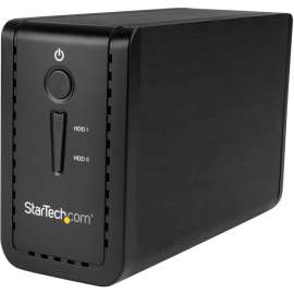 StarTech.com 2-Bay 3.5" HDD Enclosure with RAID, USB 3.1, SATA (6Gbps), Dual 3.5" HDD/SSD/SSHD External Drive Enclosure, USB-C and USB-A