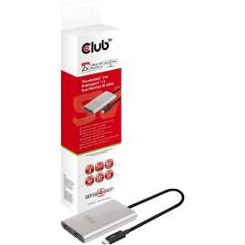Club 3D SenseVision Thunderbolt 3 to Dual Displayport 1.2 Adapter, 10.63" DisplayPort/Thunderbolt 3 A/V Cable for Ultrabook, Monitor, Tablet, Desktop Computer, Audio/Video Device, MAC, First End: 1 x USB Type C, Male, Second End: 2 x DisplayPort 1.2 Digit