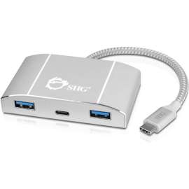 SIIG USB-C to 4-Port USB 3.0 Hub with PD Charging, 3A/1C, USB Type C, External, 4 USB Port(s)