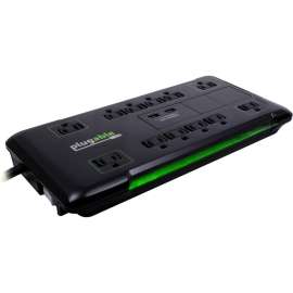 Plugable Surge Protector Power Strip with USB and 12 AC Outlets, Built-in 10.5W 2-Port USB Charger for Android, Apple iOS, and Windows Mobile Devices, 25 Foot Extension Cord
