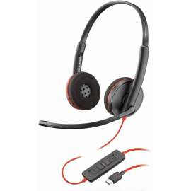 Poly Plantronics USB Binaural Headset, Stereo, USB Type C, Wired, 20 Hz