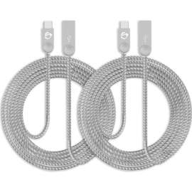 SIIG Zinc Alloy USB-C to USB-A Charging & Sync Braided Cable, 6.6ft, 2-Pack, 6.60 ft USB Data Transfer Cable for Smartphone, Tablet, Notebook, First End: 1 x USB Type A, Male