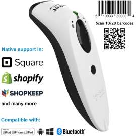 SocketScan S740, 1D/2D Imager Barcode Scanner, White, S740, 1D/2D Imager Bluetooth Barcode Scanner, White