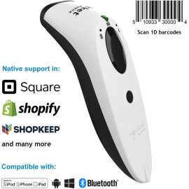 SocketScan S730, 1D Laser Barcode Scanner, White, S730, 1D Laser Bluetooth Barcode Scanner, White