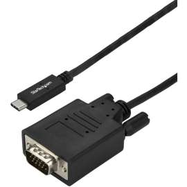 StarTech.com 10ft/3m USB C to VGA Cable, 1080p USB Type C DP Alt Mode to VGA Video Display Adapter Monitor Cable, Works w/ Thunderbolt 3, Black 10ft/3m USB Type C (DP Alt Mode HBR2) to VGA cable , 2048x1280/1920x1200/1080p 60Hz