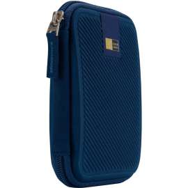 Case Logic Portable Hard Drive Case, EVA Foam, Elastic, Mesh, Polyester, Dark Blue
