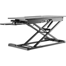 Amer Mounts Sit-Stand Integrated Desk Workstation, 33.07 lb Load Capacity, 19.7" Height x 24.2" Width, Desktop, Chipboard, Steel, Plastic
