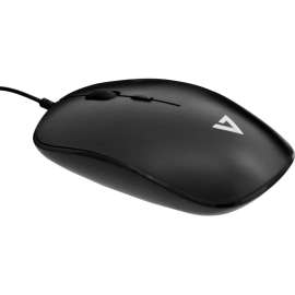 V7 USB Wired Optical Mouse, Optical, Cable, Black, USB