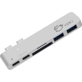 SIIG Thunderbolt 3 USB-C Hub with Card Reader & PD Adapter, Silver, SD, SDHC, SDXC, microSD, TransFlash, MultiMediaCard (MMC), microSDHC, microSDXC, USB Type CExternal
